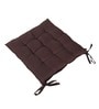 Satin Brown Cotton Filled 16X16 Inch Chair Pads (Set Of 2)