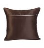 Brown Satin Floral 16x16 inches Cushion Covers (Pack of 2)