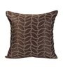 Brown Satin Floral 16x16 inches Cushion Covers (Pack of 2)