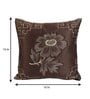 Brown Satin Floral 16x16 inches Cushion Covers (Pack of 2)