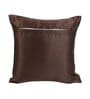 Brown Satin Floral 16x16 inches Cushion Covers (Pack of 2)