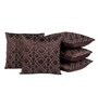 Brown Satin Geometric 16x16 inches (Set of 5) Cushion Covers
