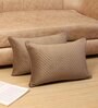 Brown Satin Solid 18x12 inches Cushion Covers (Pack of 2)