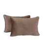 Brown Satin Solid 18x12 inches Cushion Covers (Pack of 2)