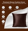 Brown Satin Solid 40x40 inches Cushion Covers Set of 3