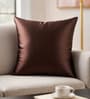 Brown Satin Solid 40x40 inches Cushion Covers Set of 3