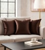 Brown Satin Solid 40x40 inches Cushion Covers Set of 3