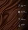 Brown Satin Solid 40x40 inches Cushion Covers Set of 5