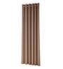 Brown Solid Poly Cotton 5 Ft Light Filtering Eyelet Window Curtains (Set of 2)