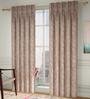 Brown Floral Poly Cotton 5 Ft Light Filtering Pinch Pleat Window Curtains (Set of 2)