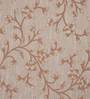 Brown Floral Poly Cotton 5 Ft Light Filtering Pinch Pleat Window Curtains (Set of 2)