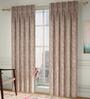 Brown Floral Poly Cotton 9 Ft Light Filtering Pinch Pleat Door Curtains (Set of 2)