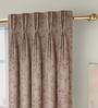 Brown Floral Poly Cotton 9 Ft Light Filtering Pinch Pleat Door Curtains (Set of 2)