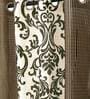 Brown Floral Polyester 9 Ft Semisheer Eyelet Door Curtains (Set of 2)