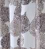 Brown Floral Polyester 9 Ft Semisheer Eyelet Door Curtains (Set of 2)