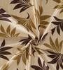 Brown Floral Polyester 9 Ft Semisheer Eyelet Door Curtains (Set of 2)