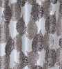 Brown Floral Polyester 9 Ft Semisheer Eyelet Door Curtains (Set of 2)