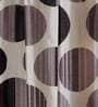 Brown Geometric Polyester 9 Ft Semisheer Eyelet Door Curtains (Set of 2)
