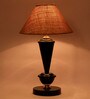 Brown Shade Table Lamp With Metal Base