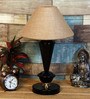 Brown Shade Table Lamp With Metal Base