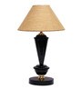 Brown Shade Table Lamp With Metal Base