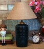 Brown Shade Table Lamp With Terracotta Base