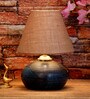 Brown Shade Table Lamp With Terracotta Base