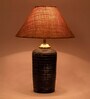 Brown Shade Table Lamp With Terracotta Base