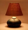 Brown Shade Table Lamp With Terracotta Base