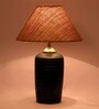 Brown Shade Table Lamp With Terracotta Base