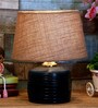 Brown Shade Table Lamp With Terracotta Base