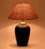 Brown Shade Table Lamp With Terracotta Base
