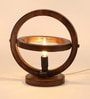 Madeline LED Brown Wood Shade Table Lamp With Mango wood Base