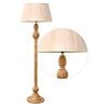 Brown Shade Floor Lamp With Wood Base