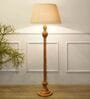 Brown Shade Floor Lamp With Wood Base