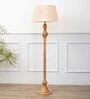 Brown Shade Floor Lamp With Wood Base