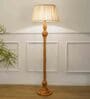 Brown Shade Floor Lamp With Wood Base