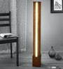 Brown Shade Floor Lamp With Wood Base