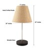Manchester Brown Fabric Shade Night Lamp With Aluminium Base
