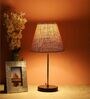 Manchester Brown Fabric Shade Night Lamp With Aluminium Base