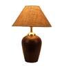 Venice Brown Fabric Shade Night Lamp With Teracotta Base