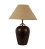 Venice Brown Fabric Shade Night Lamp With Teracotta Base
