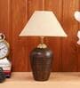 Venice Brown Fabric Shade Night Lamp With Teracotta Base