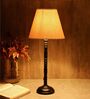 Vespera Brown Fabric Shade Night Lamp With Metal Base