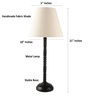 Vespera Brown Fabric Shade Night Lamp With Metal Base