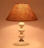 Brown Shade Table Lamp With Metal Base