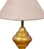 Brown Shade Table Lamp With Metal Base
