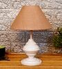 Brown Shade Table Lamp With Metal Base