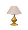 Brown Shade Table Lamp With Metal Base