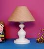 Brown Shade Table Lamp With Metal Base